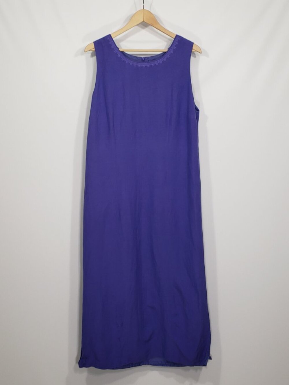Jessica Howard  Long Purple Sleeveless Linen Blend Dress  Size 14 Lined